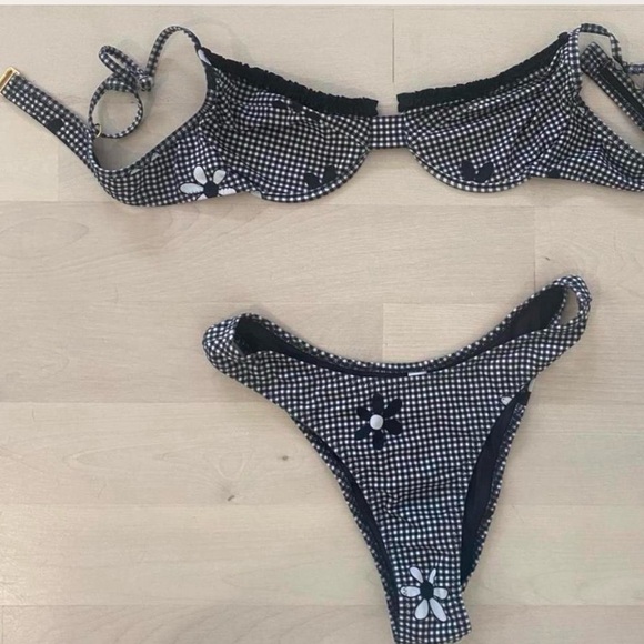 Heavy Manners Other - Black and White Checkered Bikini Set